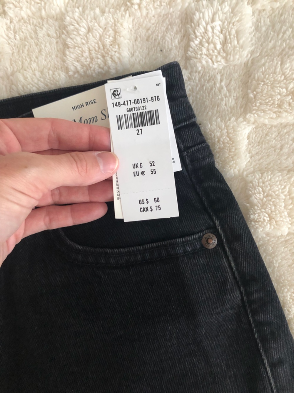Abercrombie & Fitch High-Waist Black Denim “The Mom Short”s